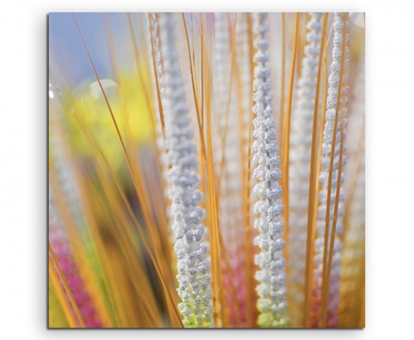 Naturfotografie  Künstliche Blumen aus Kalkutta auf Leinwand exklusives Wandbild moderne Fotografie