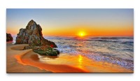 Bilder XXL Sonnenaufgang am Meer 50x100cm Wandbild auf Leinwand