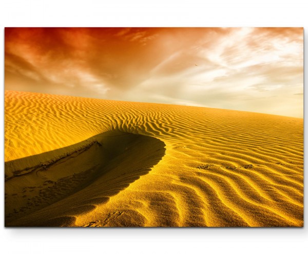 Sanddünen einer Wüste in der Abenddämmerung - Leinwandbild