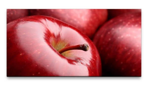 Bilder XXL rote glänzende Äpfel 50x100cm Wandbild auf Leinwand