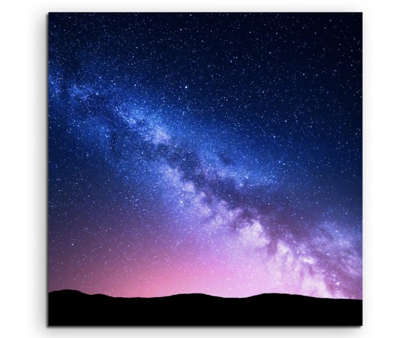 Landschaftsfotografie Milchstraße im pinken Sternenhimmel auf Leinwand exklusives Wandbild moderne