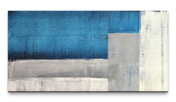 Bilder XXL Abstrakt mit Blau 50x100cm Wandbild auf Leinwand