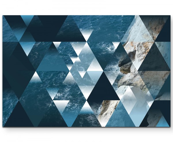 Abstraktes Bild Dreiecke Wellen und Strand - Leinwandbild