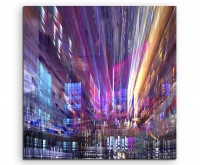 Digitales Gemälde – Großstadtverkehr bei Nacht auf Leinwand