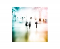 80x80cm Stadt Menschen Hintergrund verschwommen