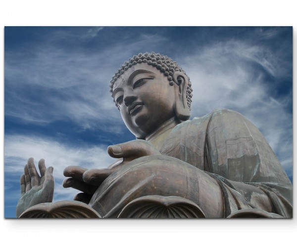 Fotografie Buddhastatue in Hong Kong - Leinwandbild