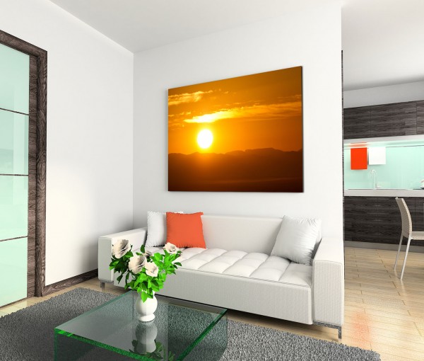 120x80cm Wandbild Afrika Berge Natur Sonnenuntergang