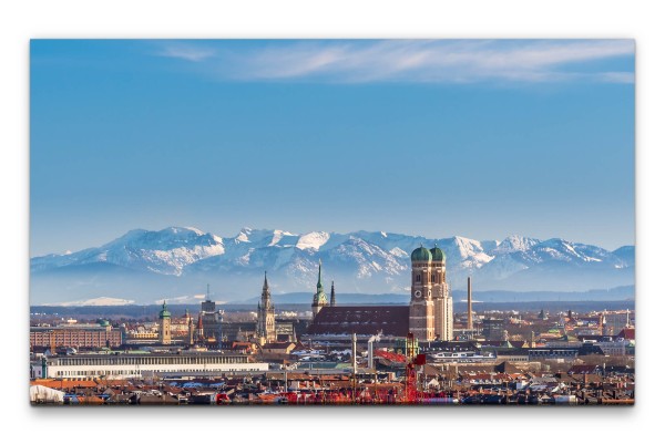 Bilder XXL Blick über München Wandbild auf Leinwand