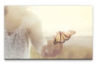Bilder XXL Frau mit Schmetterling Wandbild auf Leinwand