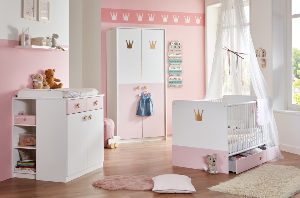 Babyzimmer Cindy in Weiß und Rosé