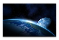 Bilder XXL Erde und Mond Wandbild auf Leinwand