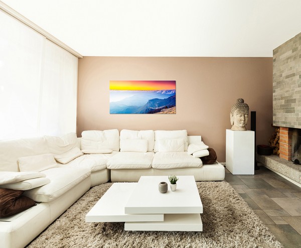 120x60cm Sonnenaufgang Berge Landschaft