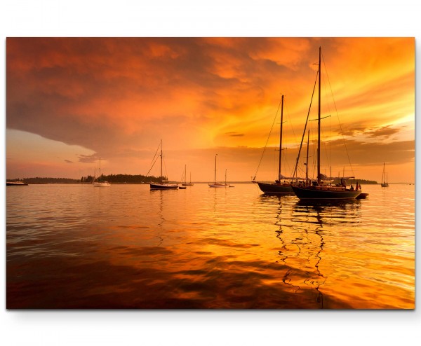 Segelschiffe in Penobscot Bay, Maine - Leinwandbild