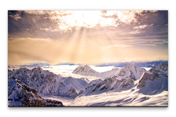 Bilder XXL Auf der Zugspitze Wandbild auf Leinwand