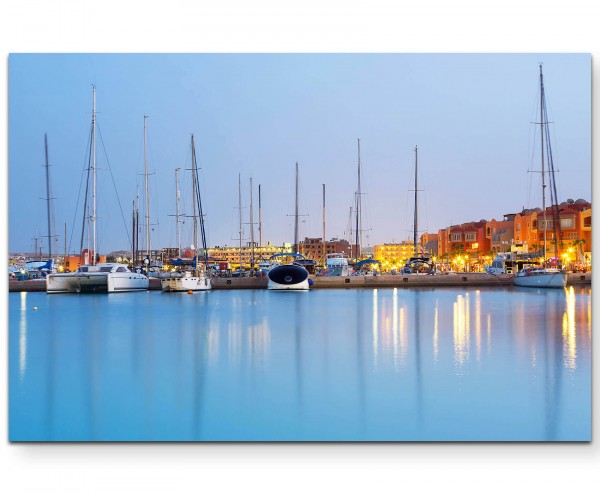 Fotografie  Hafen in Hurghada bei Sonnenuntergang - Leinwandbild