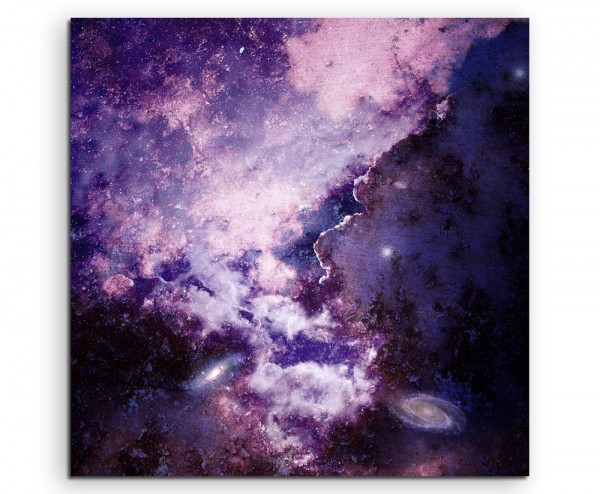 Naturfotografie – Violetter galaktischer Sternenstaub auf Leinwand