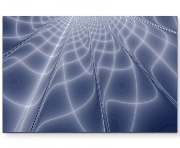 Abstraktes Bild geometrisches Muster in blau-grauen Tönen - Leinwandbild