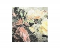 80x80cm Gemälde Malerei Blumen bunt abstrakt