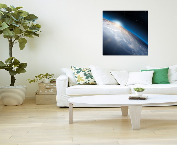 80x80cm Planet Erde Weltraum Sonne