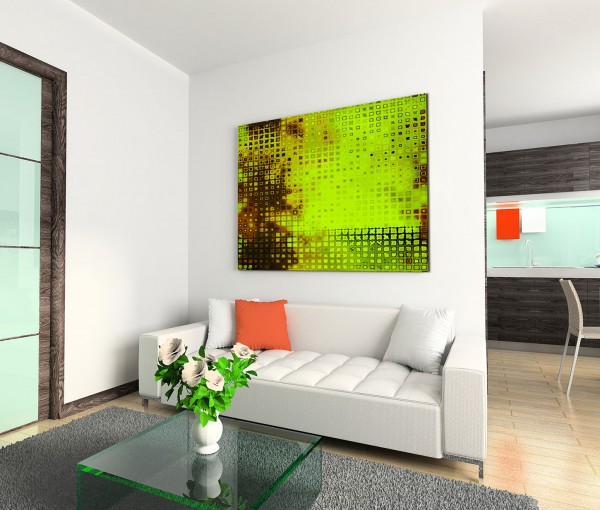 120x80cm Wandbild Kunst Hintergrund abstrakt grün braun