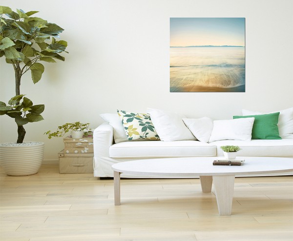 120x80cm Strand Meer Berge Natur