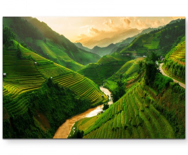 Mu Cang Chai Reisterrassen - Leinwandbild