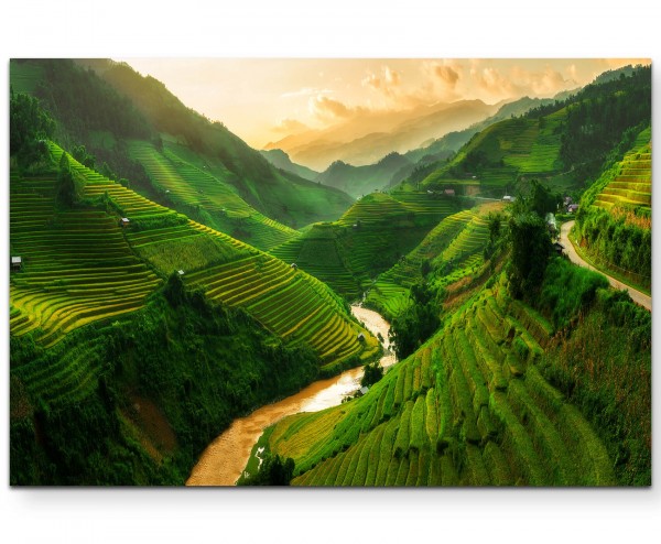 Mu Cang Chai  Reisterrassen - Leinwandbild