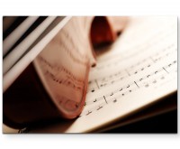 Fotografie  Violine auf einem Notenblatt - Leinwandbild