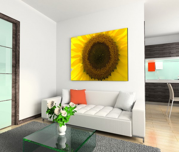 120x80cm Wandbild Sonnenblume Nahaufnahme