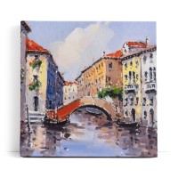 Italien Venedig Gondel Brücke Abstrakt Kunstvoll