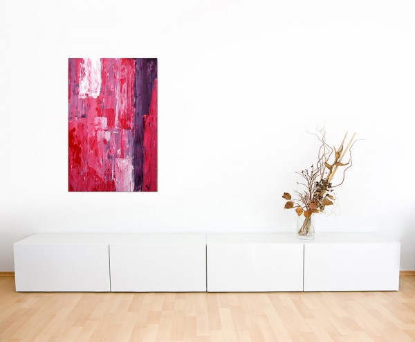 120x80cm Malerei abstrakt pink Kunstwerk