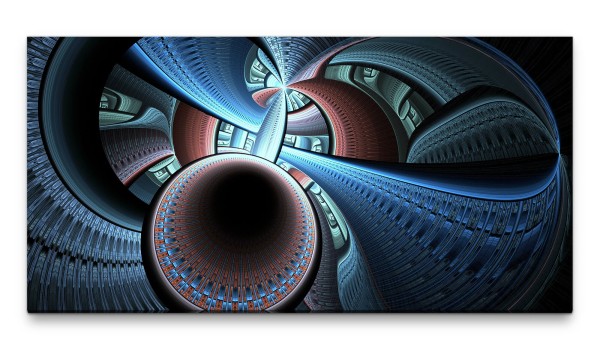 Bilder XXL futuristische Zeichnung 50x100cm Wandbild auf Leinwand