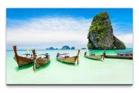 Bilder XXL Thailändische Ruderboote Wandbild auf Leinwand