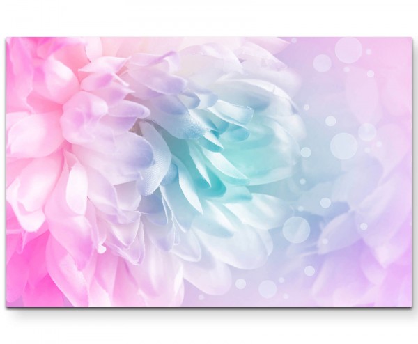 Florales Bild  soft rosa und blau - Leinwandbild
