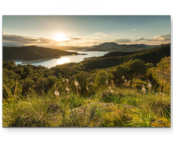 Sonnenuntergang Berglandschaft - Leinwandbild