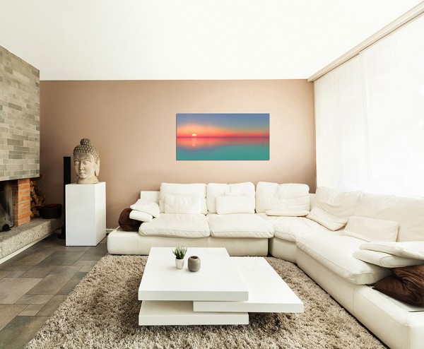 120x60cm Meer Sonnenuntergang Horizont Abendrot