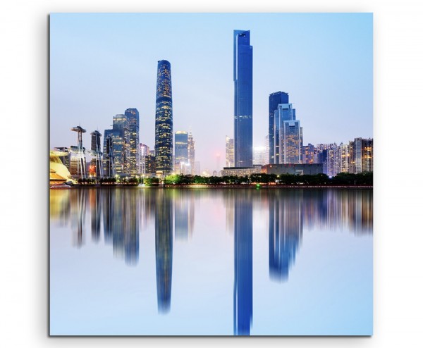 Architektur Fotografie  Pearl River New City, Guangzhou, China auf Leinwand exklusives Wandbild mod