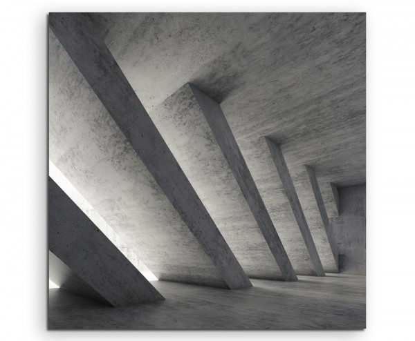 Architekturfotografie Beton mit diagonalen Streben auf Leinwand exklusives Wandbild moderne Fotogr