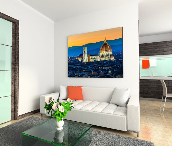 120x80cm Wandbild Italien Florenz Dom Stadt Sonnenuntergang