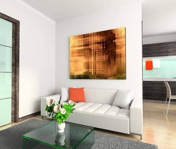 120x80cm Wandbild Hintergrund abstrakt braun orange grün