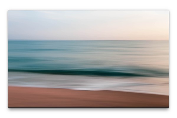 Bilder XXL Am Strand verschwommen Wandbild auf Leinwand