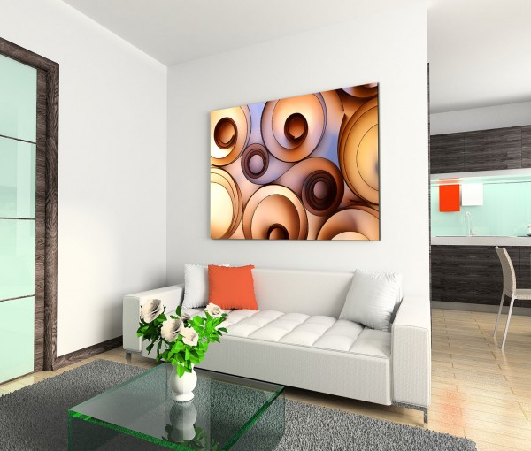 120x80cm Wandbild Dekoration abstrakt Spiralen Papier