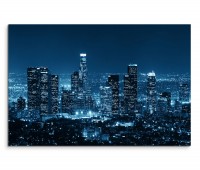 120x80cm Wandbild Los Angeles Skyline Nacht Lichter
