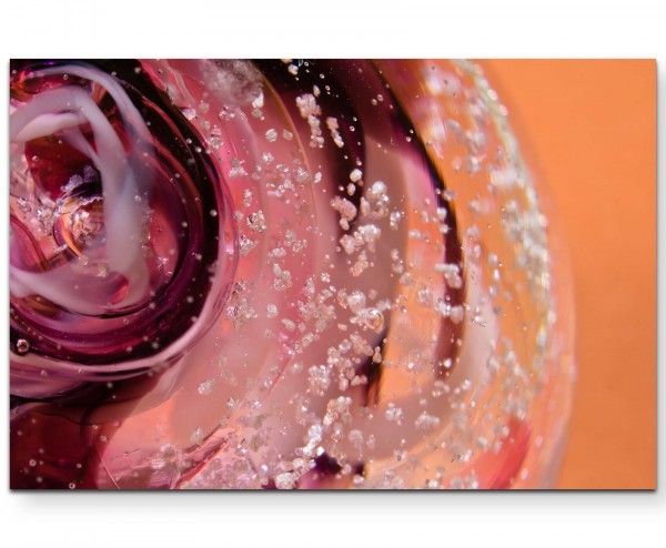 Bunte Glaskugel Macrofotografie - Leinwandbild
