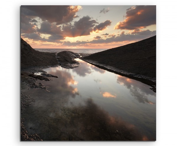 Landschaftsfotografie  Sonnenaufgang in Rezovo, Bulgarien auf Leinwand exklusives Wandbild moderne