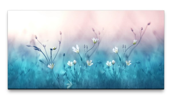 Bilder XXL zarte Blüten 50x100cm Wandbild auf Leinwand