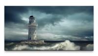 Bilder XXL Leuchtturm 50x100cm Wandbild auf Leinwand