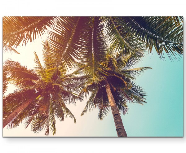 Vintage Palmenzweige im Sommer - Leinwandbild