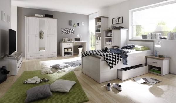 Jugendzimmer Luca in Pinie Weiß und Trüffel 7 teilig +++ von möbel-direkt+++ schnell und günstig