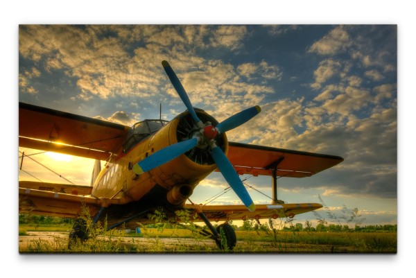 Bilder XXL altes Propellerflugzeug Wandbild auf Leinwand